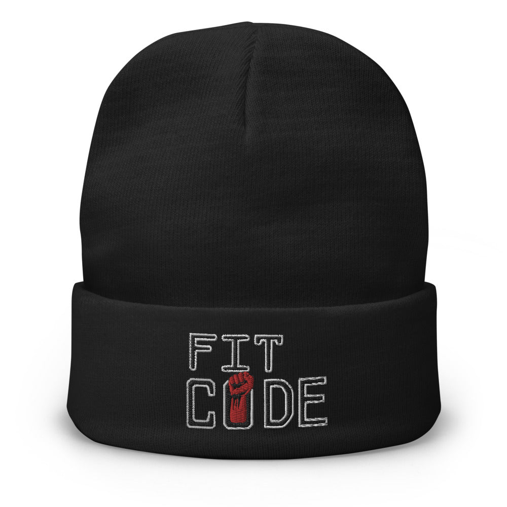 Fit Code Embroidered Beanie